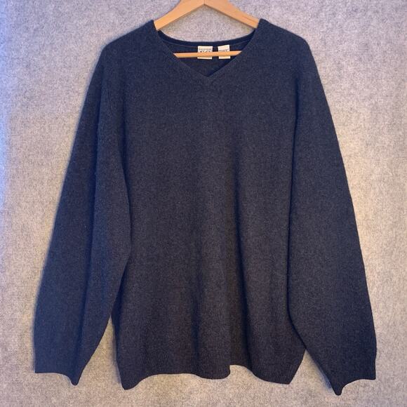 Field Gear Cashmere Dark Gray Sweater, Mens Size L, V Neck Pullover Quiet Luxury - Picture 1 of 9